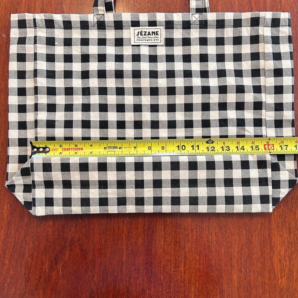 Sézane Checkered Tote Bag - Picture 8 of 9